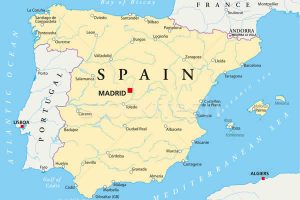 Map of Iberian Peninsula nowadays.